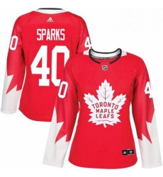 Womens Adidas Toronto Maple Leafs 40 Garret Sparks Authentic Red Alternate NHL Jersey Womens Adidas Toronto Maple Leafs 40 Garret Sparks Authentic Red Alternate NHL Jersey