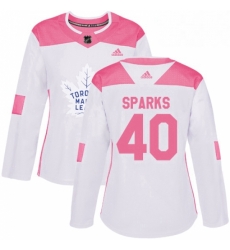 Womens Adidas Toronto Maple Leafs 40 Garret Sparks Authentic WhitePink Fashion NHL Jersey Womens Adidas Toronto Maple Leafs 40 Garret Sparks Authentic WhitePink Fashion NHL Jersey