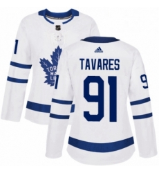 Womens Adidas Toronto Maple Leafs 91 John Tavares Authentic White Away NHL Jersey Womens Adidas Toronto Maple Leafs 91 John Tavares Authentic White Away NHL Jersey