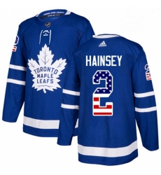 Youth Adidas Toronto Maple Leafs 2 Ron Hainsey Authentic Royal Blue USA Flag Fashion NHL Jersey Youth Adidas Toronto Maple Leafs 2 Ron Hainsey Authentic Royal Blue USA Flag Fashion NHL Jersey