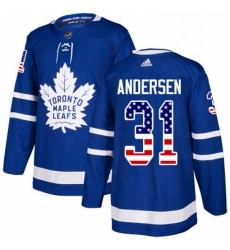 Youth Adidas Toronto Maple Leafs 31 Frederik Andersen Authentic Royal Blue USA Flag Fashion NHL Jersey Youth Adidas Toronto Maple Leafs 31 Frederik Andersen Authentic Royal Blue USA Flag Fashion NHL Jersey