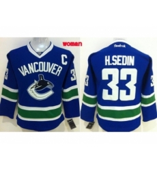 Women NHL Vancouver Canucks #33 H.SEDIN Blue Jerseys Women NHL Vancouver Canucks #33 H.SEDIN Blue Jerseys