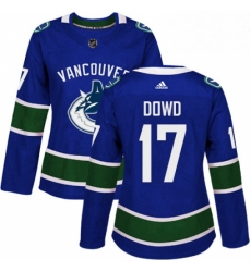 Womens Adidas Vancouver Canucks 17 Nic Dowd Authentic Blue Home NHL Jerse Womens Adidas Vancouver Canucks 17 Nic Dowd Authentic Blue Home NHL Jerse