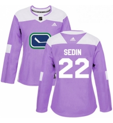Womens Adidas Vancouver Canucks 22 Daniel Sedin Authentic Purple Fights Cancer Practice NHL Jersey Womens Adidas Vancouver Canucks 22 Daniel Sedin Authentic Purple Fights Cancer Practice NHL Jersey