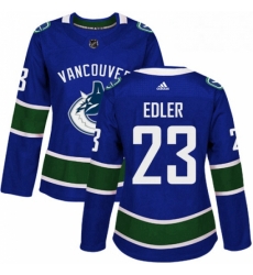 Womens Adidas Vancouver Canucks 23 Alexander Edler Authentic Blue Home NHL Jersey Womens Adidas Vancouver Canucks 23 Alexander Edler Authentic Blue Home NHL Jersey