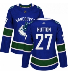 Womens Adidas Vancouver Canucks 27 Ben Hutton Authentic Blue Home NHL Jersey Womens Adidas Vancouver Canucks 27 Ben Hutton Authentic Blue Home NHL Jersey