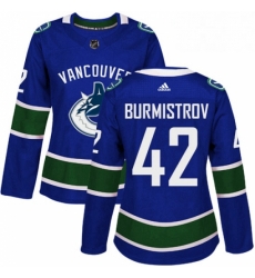 Womens Adidas Vancouver Canucks 42 Alex Burmistrov Authentic Blue Home NHL Jersey Womens Adidas Vancouver Canucks 42 Alex Burmistrov Authentic Blue Home NHL Jersey
