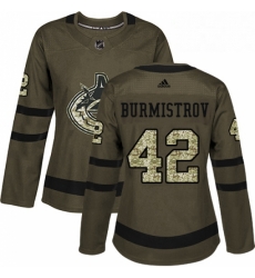 Womens Adidas Vancouver Canucks 42 Alex Burmistrov Authentic Green Salute to Service NHL Jersey Womens Adidas Vancouver Canucks 42 Alex Burmistrov Authentic Green Salute to Service NHL Jersey