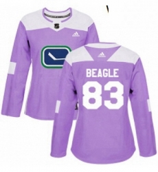 Womens Adidas Vancouver Canucks 83 Jay Beagle Authentic Purple Fights Cancer Practice NHL Jersey Womens Adidas Vancouver Canucks 83 Jay Beagle Authentic Purple Fights Cancer Practice NHL Jersey