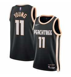Men Atlanta Hawks 11 Trae Young Black 2025 26 City Edition Stitched Jersey