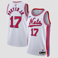 Men Brooklyn Nets  17 Michael Porter Jr  White 2026 27Classic Edition Stitched Basketball Jersey