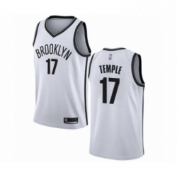 Mens Brooklyn Nets 17 Garrett Temple Authentic White Basketball Jersey Association Edition 