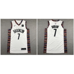 Nets 7 Kevin Durant White City Edition Nike Authentic Jersey
