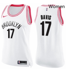 Womens Nike Brooklyn Nets 17 Ed Davis Swingman White Pink Fashion NBA Jersey Womens Nike Brooklyn Nets 17 Ed Davis Swingman White Pink Fashion NBA Jersey