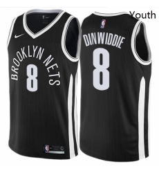 Youth Nike Brooklyn Nets 8 Spencer Dinwiddie Swingman Black NBA Jersey City Edition Youth Nike Brooklyn Nets 8 Spencer Dinwiddie Swingman Black NBA Jersey City Edition