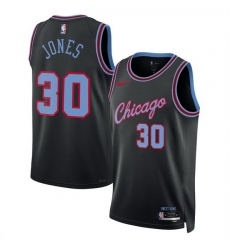 Men Chicago Bulls 30 Tre Jones Black 2025 26 City Edition Stitched Basketball Jersey