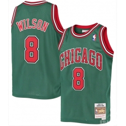 Men Chicago Bulls Wilson 8 Green Stitched NBA Green Jersey