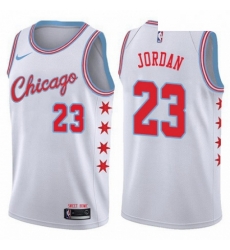 Mens Nike Chicago Bulls 23 Michael Jordan Authentic White NBA Jersey City Edition Mens Nike Chicago Bulls 23 Michael Jordan Authentic White NBA Jersey City Edition