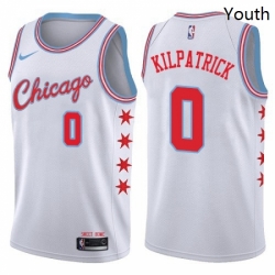 Youth Nike Chicago Bulls 0 Sean Kilpatrick Swingman White NBA Jersey City Edition 