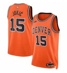 Men Denver Nuggets  15 Nikola Jokic Orange 2026 27 Classic Edition Stitched Basketball Jersey