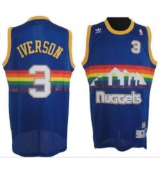 Men Denvers Nuggets 3 Allen Iverson Blue 2006 07 Hardwood Classics Swingman Jersey Men Denvers Nuggets 3 Allen Iverson Blue 2006 07 Hardwood Classics Swingman Jersey