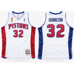 Men Detroit Pistons  32 Richard Hamilton 2003 04 White Stitched Jersey