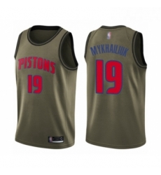 Youth Detroit Pistons 19 Sviatoslav Mykhailiuk Swingman Green Salute to Service Basketball Jersey Youth Detroit Pistons 19 Sviatoslav Mykhailiuk Swingman Green Salute to Service Basketball Jersey