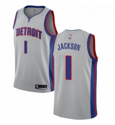 Youth Nike Detroit Pistons 1 Reggie Jackson Swingman Silver NBA Jersey Statement Edition Youth Nike Detroit Pistons 1 Reggie Jackson Swingman Silver NBA Jersey Statement Edition