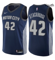 Youth Nike Detroit Pistons 42 Jerry Stackhouse Swingman Navy Blue NBA Jersey City Edition Youth Nike Detroit Pistons 42 Jerry Stackhouse Swingman Navy Blue NBA Jersey City Edition