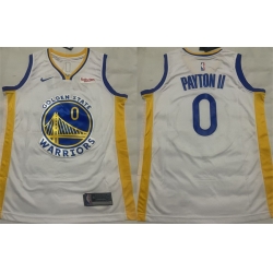 Men Golden State Warriors 0 Gary Payton II White Association Edition Stitched Basketball Jersey