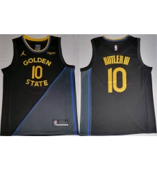 Men Golden State Warriors 10 Jimmy Bulter III Black 2024 25 Statement Edition Stitched Basketball Jersey