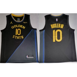 Men Golden State Warriors 10 Jimmy Bulter III Black 2024 25 Statement Edition Stitched Basketball Jersey
