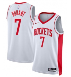 Men Houston Rockets Kevin Durant 7 White Statement Edition Stitched Jersey Men Houston Rockets Kevin Durant 7 White Statement Edition Stitched Jersey