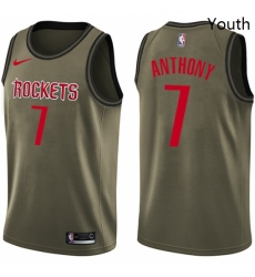 Youth Nike Houston Rockets 7 Carmelo Anthony Swingman Green Salute to Service NBA Jersey Youth Nike Houston Rockets 7 Carmelo Anthony Swingman Green Salute to Service NBA Jersey