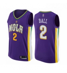 Mens New Orleans Pelicans 2 Lonzo Ball Swingman Purple Basketball Jersey City Edition Mens New Orleans Pelicans 2 Lonzo Ball Swingman Purple Basketball Jersey City Edition