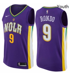 Youth Nike New Orleans Pelicans 9 Rajon Rondo Swingman Purple NBA Jersey City Edition Youth Nike New Orleans Pelicans 9 Rajon Rondo Swingman Purple NBA Jersey City Edition