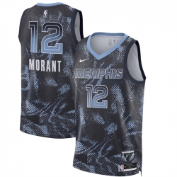 Men Memphis Grizzlies 12 Ja Morant Navy 2025 Select Series Swingman Stitched Basketball Jersey