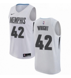 Mens Nike Memphis Grizzlies 42 Lorenzen Wright Authentic White NBA Jersey City Edition Mens Nike Memphis Grizzlies 42 Lorenzen Wright Authentic White NBA Jersey City Edition