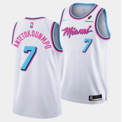 Men Miami Heat  7 Giannis Antetokounmpo White 2026 Original Vice Swingman Stitched Basketball Jersey