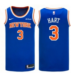 Men New Yok Knicks 3 Josh Hart Blue 2024 25 City Edition Stitched Basketball Jersey 2