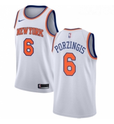 Youth Nike New York Knicks 6 Kristaps Porzingis Authentic White NBA Jersey Association Edition Youth Nike New York Knicks 6 Kristaps Porzingis Authentic White NBA Jersey Association Edition