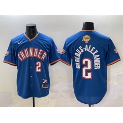 Men Oklahoma City Thunder 2 Shai Gilgeous Alexander Blue 2025 Finals Vapor Stitched Baseball Jersey