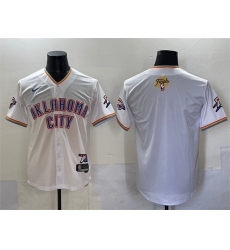 Men Oklahoma City Thunder Blank White 2025 Finals Vapor Stitched Baseball Jersey Men Oklahoma City Thunder Blank White 2025 Finals Vapor Stitched Baseball Jersey
