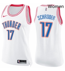 Womens Nike Oklahoma City Thunder 17 Dennis Schroder Swingman White Pink Fashion NBA Jersey Womens Nike Oklahoma City Thunder 17 Dennis Schroder Swingman White Pink Fashion NBA Jersey