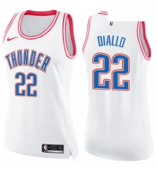 Womens Nike Oklahoma City Thunder 22 Hamidou Diallo Swingman White Pink Fashion NBA Jersey Womens Nike Oklahoma City Thunder 22 Hamidou Diallo Swingman White Pink Fashion NBA Jersey