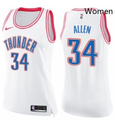 Womens Nike Oklahoma City Thunder 34 Ray Allen Swingman WhitePink Fashion NBA Jersey Womens Nike Oklahoma City Thunder 34 Ray Allen Swingman WhitePink Fashion NBA Jersey