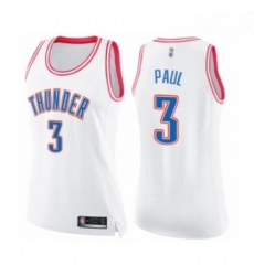 Womens Oklahoma City Thunder 3 Chris Paul Swingman White Pink Fashion Basketball Jersey Womens Oklahoma City Thunder 3 Chris Paul Swingman White Pink Fashion Basketball Jersey