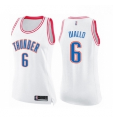 Womens Oklahoma City Thunder 6 Hamidou Diallo Swingman White Pink Fashion Basketball Jersey Womens Oklahoma City Thunder 6 Hamidou Diallo Swingman White Pink Fashion Basketball Jersey