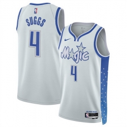 Men Orlando Magic 4 Jalen Suggs Silver 2025 26 City Edition Stitched Basketball Jersey