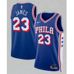 Men Philadelphia 76ers  LeBron James Blue 2026 Association Edition Stitched Jersey